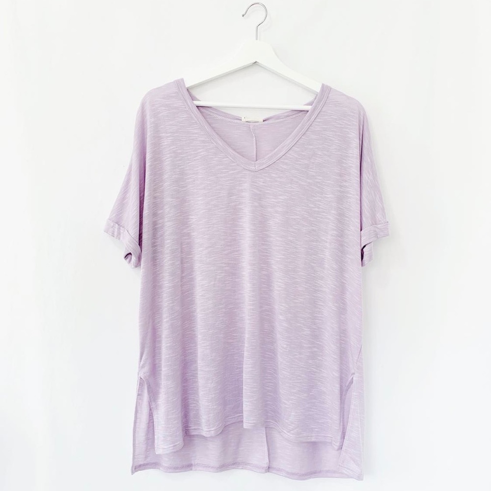 ‘Be Yourself’ Oversized Basic Tee Lavender - Picture 5 of 8